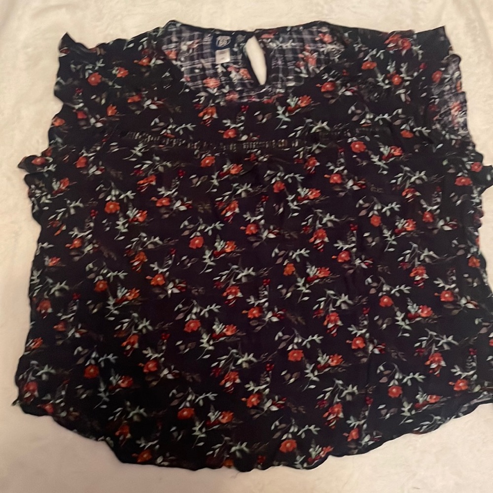 Route 66 floral shirt.